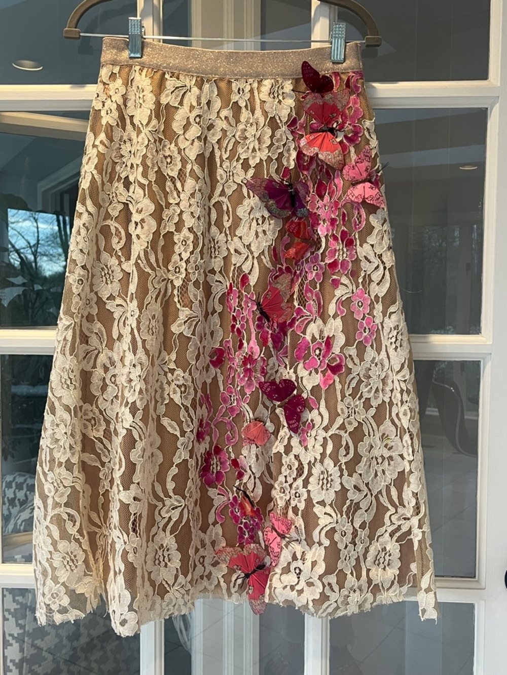 GRACIA Butterfly Lace Skirt - Sz S - NWOT